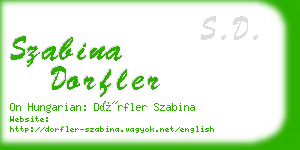 szabina dorfler business card